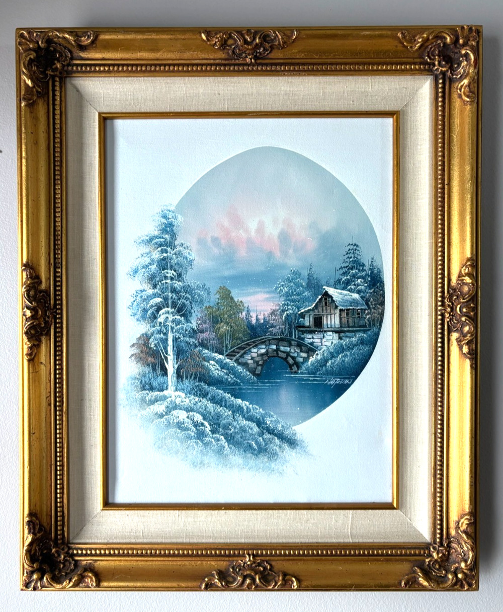 Country Barn Nathan Winter Signed & Framed Oil On Canvas Painting 22.5" x 18.5"